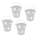 Max Maxb 4pcs/set White Mini Metal Iron Buckets Pail Style Gift Box DIY Party Decor