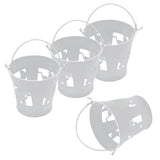 Max Maxb 4pcs/set White Mini Metal Iron Buckets Pail Style Gift Box DIY Party Decor