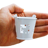 Max Maxb 4pcs/set White Mini Metal Iron Buckets Pail Style Gift Box DIY Party Decor