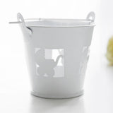 Max Maxb 4pcs/set White Mini Metal Iron Buckets Pail Style Gift Box DIY Party Decor