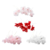 Max 10xHandmade Crystal Artificial Edelweiss Flowers Bridal Hairpiece Pink