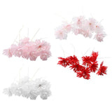 Max 10xHandmade Crystal Artificial Edelweiss Flowers Bridal Hairpiece Pink