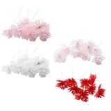 Max 10xHandmade Crystal Artificial Edelweiss Flowers Bridal Hairpiece Pink