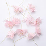 Max 10xHandmade Crystal Artificial Edelweiss Flowers Bridal Hairpiece Pink