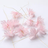 Max 10xHandmade Crystal Artificial Edelweiss Flowers Bridal Hairpiece Pink