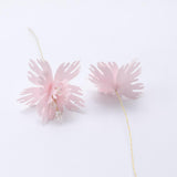 Max 10xHandmade Crystal Artificial Edelweiss Flowers Bridal Hairpiece Pink