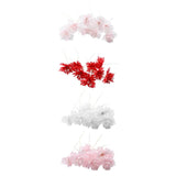Max 10xHandmade Crystal Artificial Edelweiss Flowers Bridal Hairpiece Pink