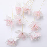 Max 10xHandmade Crystal Artificial Edelweiss Flowers Bridal Hairpiece Pink White