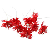 Max 10xHandmade Crystal Artificial Edelweiss Flowers Bridal Hairpiece Red