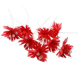 Max 10xHandmade Crystal Artificial Edelweiss Flowers Bridal Hairpiece Red
