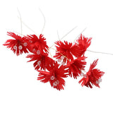 Max 10xHandmade Crystal Artificial Edelweiss Flowers Bridal Hairpiece Red