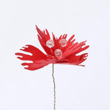 Max 10xHandmade Crystal Artificial Edelweiss Flowers Bridal Hairpiece Red