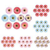 Max 10xArtificial Fabric Daisy Flower Head DIY Craft Project Dia 8cm Red