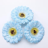Max 10xArtificial Fabric Daisy Flower Head DIY Craft Project Dia 8cm Blue