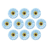 Max 10xArtificial Fabric Daisy Flower Head DIY Craft Project Dia 8cm Blue