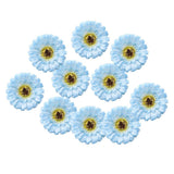 Max 10xArtificial Fabric Daisy Flower Head DIY Craft Project Dia 8cm Blue