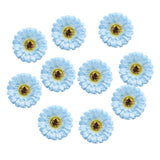Max 10xArtificial Fabric Daisy Flower Head DIY Craft Project Dia 8cm Blue