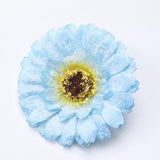 Max 10xArtificial Fabric Daisy Flower Head DIY Craft Project Dia 8cm Blue