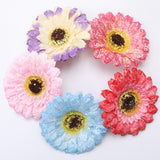 Max 10xArtificial Fabric Daisy Flower Head DIY Craft Project Dia 8cm Multi-color
