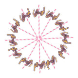 Max 12 Pieces Party Paper Straws Rainbow Stripe Paper Drinking Straw Hot Pink