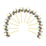 Max 12 Pieces Party Paper Straws Rainbow Stripe Paper Drinking Straw Golden