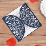 Max 10x Hollow Laser Cute Butterfly Invitation Cards, Envelop, Blank Sheet blue