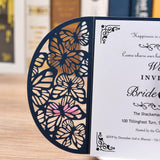 Max 10x Hollow Laser Cute Butterfly Invitation Cards, Envelop, Blank Sheet blue
