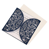 Max 10x Hollow Laser Cute Butterfly Invitation Cards, Envelop, Blank Sheet blue