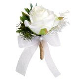 Max Fake Fabric Flower Brooch Corsage Pin for Wedding Bridal Groom Women Men