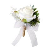 Max Fake Fabric Flower Brooch Corsage Pin for Wedding Bridal Groom Women Men