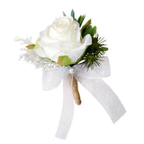 Max Fake Fabric Flower Brooch Corsage Pin for Wedding Bridal Groom Women Men