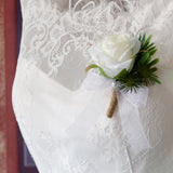 Max Fake Fabric Flower Brooch Corsage Pin for Wedding Bridal Groom Women Men