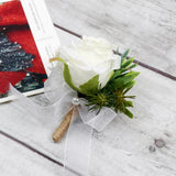 Max Fake Fabric Flower Brooch Corsage Pin for Wedding Bridal Groom Women Men