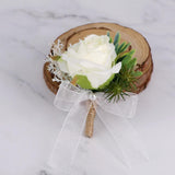 Max Fake Fabric Flower Brooch Corsage Pin for Wedding Bridal Groom Women Men