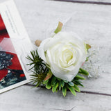 Max Fake Fabric Flower Brooch Corsage Pin for Wedding Bridal Groom Women Men