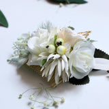 Max Artificial Fabric Flower Hair Comb Bridal Headdress Flower Beige