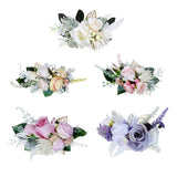 Max Artificial Fabric Flower Hair Comb Bridal Headdress Flower Beige