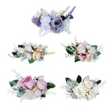 Max Artificial Fabric Flower Hair Comb Bridal Headdress Flower Beige