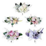 Max Artificial Fabric Flower Hair Comb Bridal Headdress Flower Beige