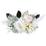 Max Artificial Fabric Flower Hair Comb Bridal Headdress Flower Beige