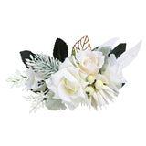 Max Artificial Fabric Flower Hair Comb Bridal Headdress Flower Beige