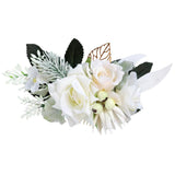 Max Artificial Fabric Flower Hair Comb Bridal Headdress Flower Beige