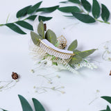 Max Artificial Fabric Flower Hair Comb Bridal Headdress Flower Beige