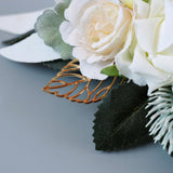 Max Artificial Fabric Flower Hair Comb Bridal Headdress Flower Beige