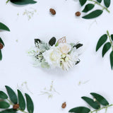 Max Artificial Fabric Flower Hair Comb Bridal Headdress Flower Beige