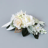 Max Artificial Fabric Flower Hair Comb Bridal Headdress Flower Beige