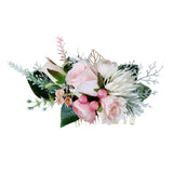 Max Artificial Fabric Flower Hair Comb Bridal Headdress Flower Champagne Pink