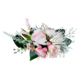 Max Artificial Fabric Flower Hair Comb Bridal Headdress Flower Champagne Pink