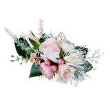Max Artificial Fabric Flower Hair Comb Bridal Headdress Flower Champagne Pink
