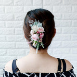 Max Artificial Fabric Flower Hair Comb Bridal Headdress Flower Champagne Pink